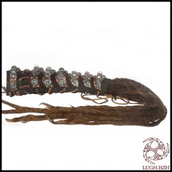 Artefact - Ornement de cheveux en argent, abalone, cuivre, laiton, acier et cuir - Silver, abalone, copper, brass, steel and leather hair jewel