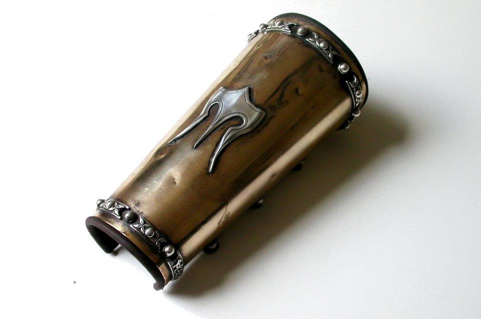 Asmodée - Bracelet en argent, bronze et cuir - Silver, bronze and leather arm band