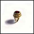 Taj Mahal - Bague en or, rubis et ivoire de mammouth - Gold, ruby and mammoth ivory ring