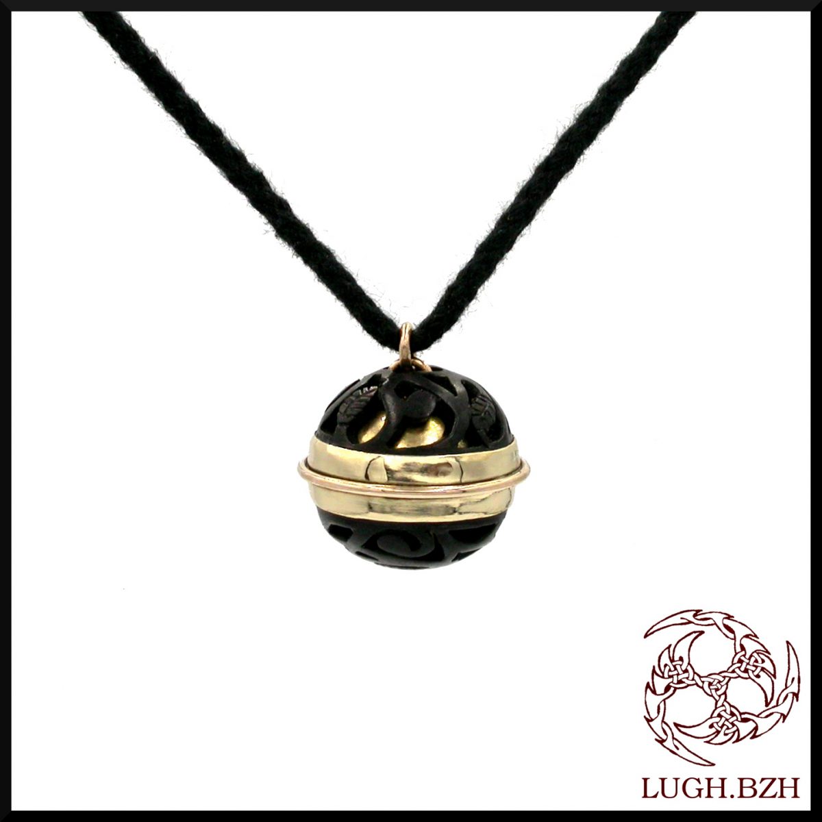 Louarnig - Bola de grossesse en bronze et ébène - Bronze and ebony harmony necklace